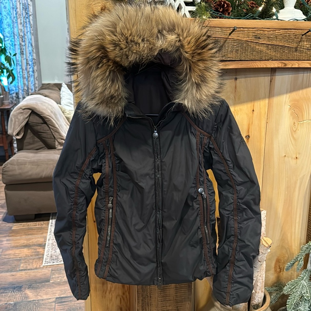 Authier made in Italy down ski jacket with real fur hood
